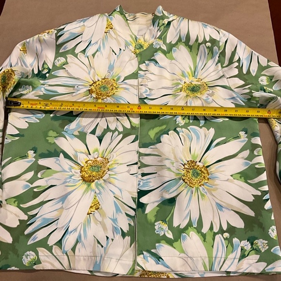 Vintage 90’s Caroline Rose 100% silk flower print jacket size L - Picture 5 of 8